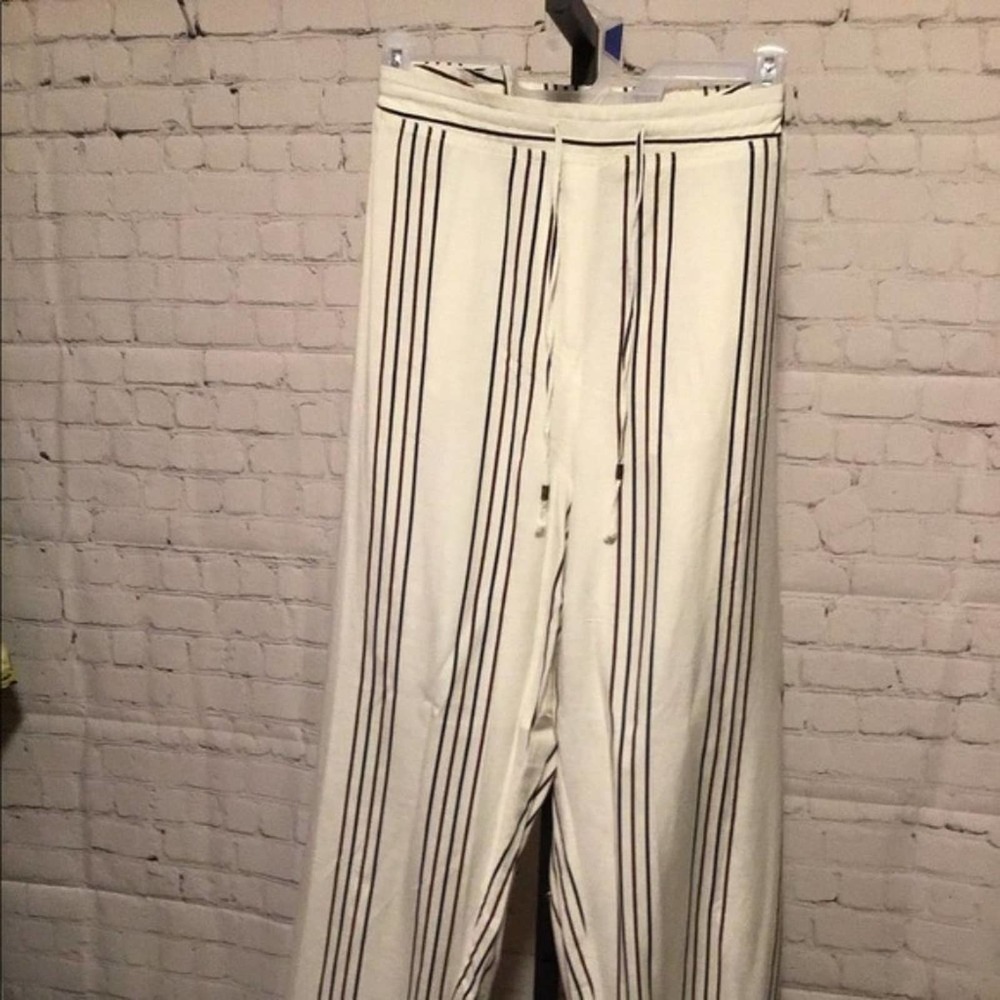 Anthology White Pants /w Black & Brown stripes